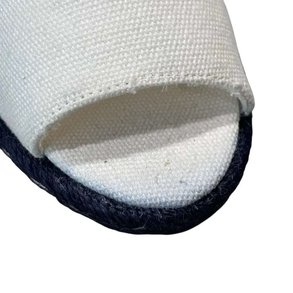 Draper James Navy, Red & White Striped Espadrille Wedge Sandals